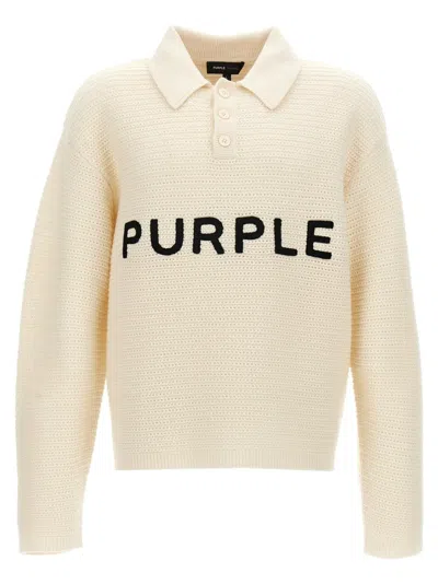 PURPLE LOGO EMBROIDERY SWEATER