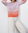 Purple Maroon Ombre Sweater In Pink, Orange In Multi