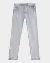 Purple Men's Alloy Studs Slim Overdyed Jeans In Gray