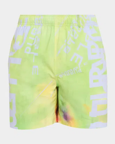 Purple Men & Apos;s All Around Logo Shorts In Green