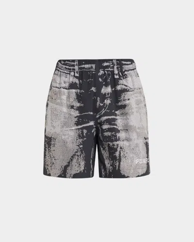 Purple Men & Apos;s All Round Embellished Shorts In Black