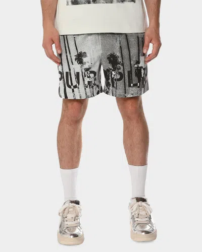 Purple Men & Apos;s All Round Palms Pull-on Shorts In Gray