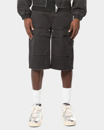 Purple Men & Apos;s Big Cargo Shorts In Black