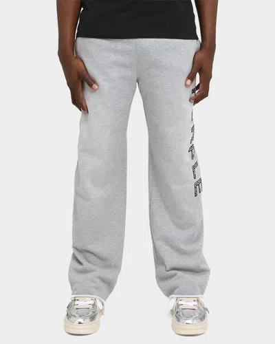 Purple Men & Apos;s Cotton Fleece Flared Sweatpants In Gray