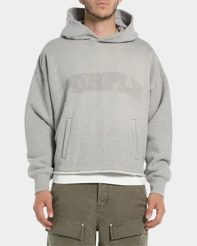 Purple Men & Apos;s Cotton Fleece Logo Hoodie In Gray