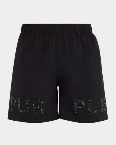 Purple Men & Apos;s Crystal All Round Shorts In Black