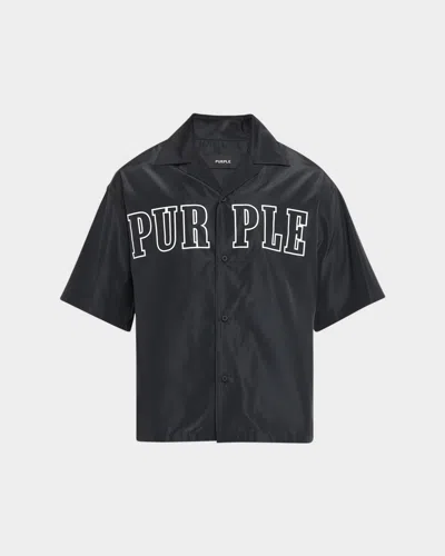 Purple Men & Apos;s Everyday Logo Camp Shirt In Black