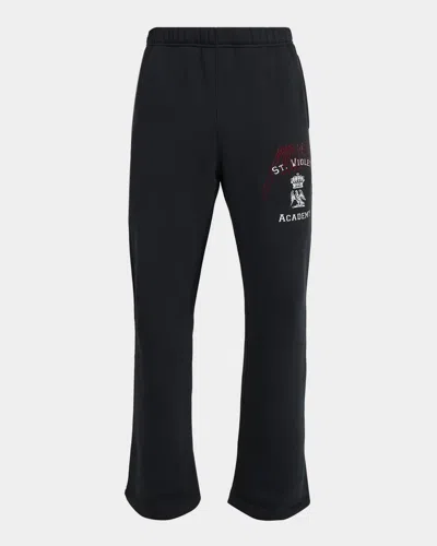 Purple Men & Apos;s Heavyweight Fleece Flared Sweatpants In Animal Print