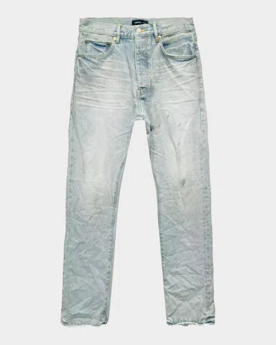 Purple Men & Apos;s Hwt Texture Relaxed Straight-leg Jeans In Blue