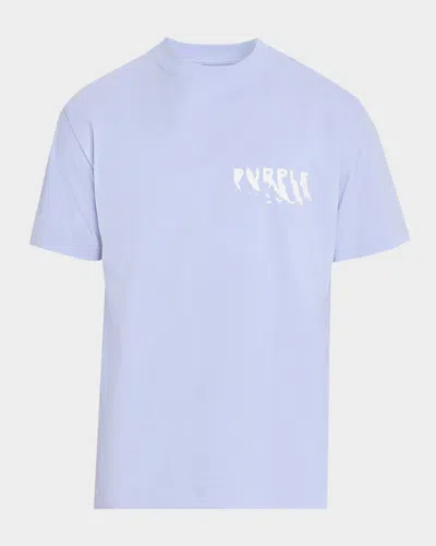 Purple Men & Apos;s Jersey Graphic Logo T-shirt In Blue