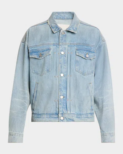 Purple Men & Apos;s P008 Dust Bowl Trucker Jacket In Blue