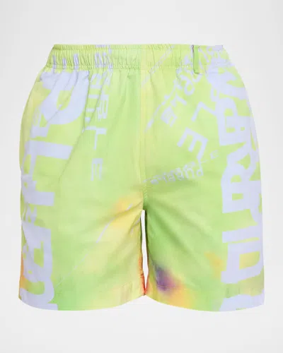 Purple Men & Apos;s P059 Beaded Monogram Shorts In White