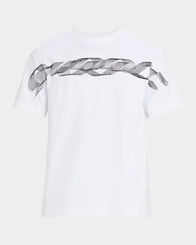 Purple Men & Apos;s Stitched Logo Signature Jersey T-shirt In White