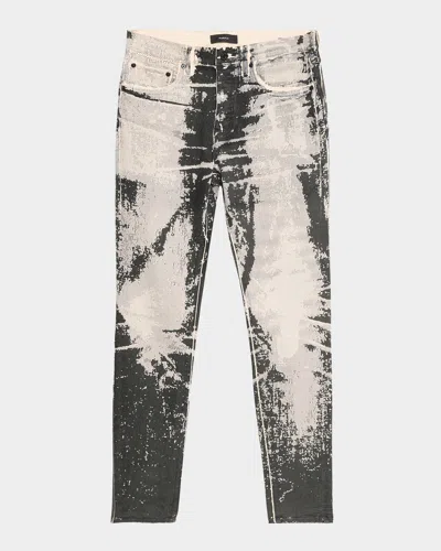 Purple Men & Apos;s Trompe L & Apos;oeil Skinny Jeans In Black
