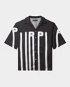 Purple Men's Blurred Wordmark Short-sleeve Shirt In Black