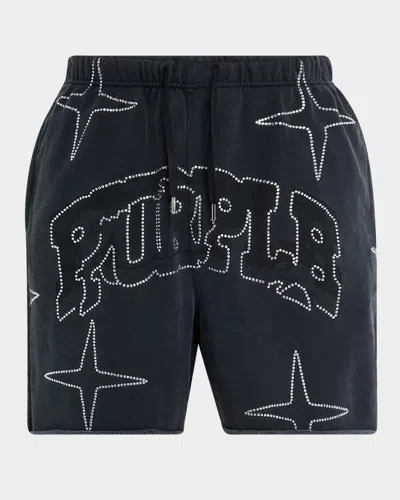 Purple Men's Crystal Logo Fleece Shorts