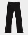 Purple Men's Crystal Side-snap Flare Jeans In Black
