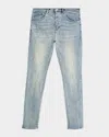 Purple Men's D-color Contrast-distressed Skinny Jeans In Animal Print
