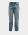 Purple Men's Distressed Vintage-wash Jeans In Indigo