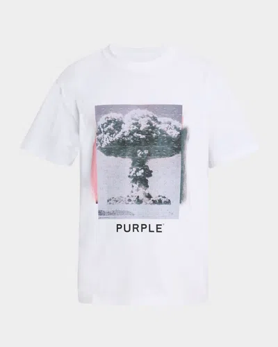 Purple Men's Explosion Puzzle Logo Graphic T-shirt In Multi