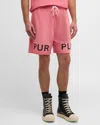 Purple Men's French-terry Logo Sweatshorts In Pink