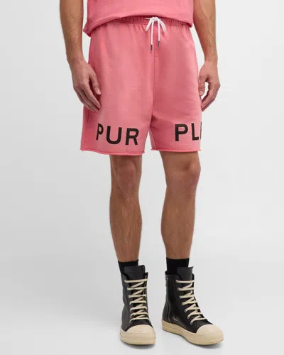 Purple Men's French-terry Logo Sweatshorts In Pink