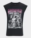Purple Men's Full Metal Tank Top In Black