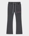 Purple Men's Heavy Fleece Flare Sweatpants In Black