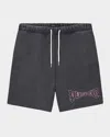 Purple Men's Heavy Fleece Sweat Shorts In Black