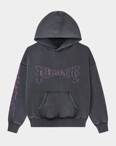 Purple Men's Heavyweight Fleece Hoodie In Black