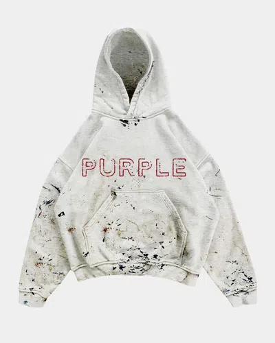 Purple Men's Heavyweight Fleece Pullover Hoodie In Gray
