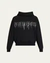 Purple Cotton Sweatshirt With Front Pocket And Hood In Black