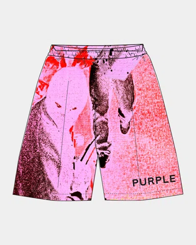 Purple Men's Heist Lyocell Pull-on Shorts In Multi