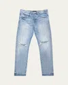 Purple Men's Holloway Vintage Crystal Jeans In Lt Indigo