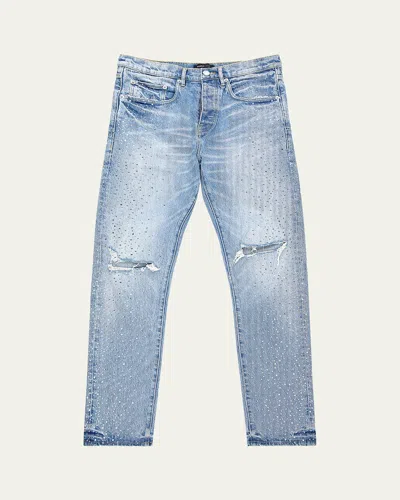 Purple Men's Holloway Vintage Crystal Jeans In Lt Indigo
