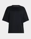 Purple Men's Jersey Boxy Fit Crewneck T-shirt In Black