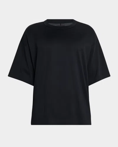 Purple Men's Jersey Boxy Fit Crewneck T-shirt In Black