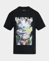 Purple Men's Jersey Graphic Logo T-shirt In Multi