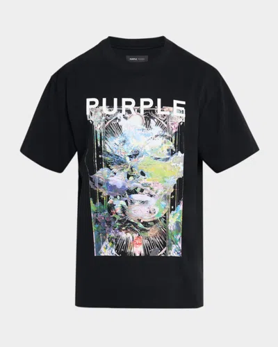 Purple Men's Jersey Graphic Logo T-shirt In Multi