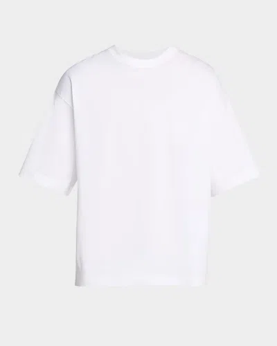 Purple Men's Mercerized Jersey Crewneck T-shirt In White