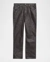 Purple Men's Monogram Embossed Five-pocket Skinny Jeans In Black