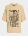 Purple Men's Oversized-fit Logo Graphic T-shirt In Multi