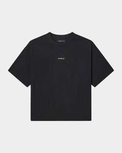 Purple Men's Oversized Jersey T-shirt In Black