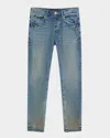 Purple Men's P001 Cracked Bronze Skinny Jeans In Dk Indigo