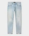Purple Men's P001 Distressed Skinny Jeans In Blue