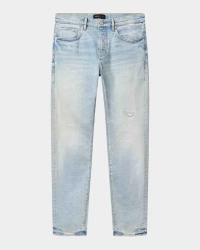 Purple Men's P001 Distressed Skinny Jeans In Blue