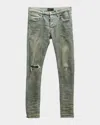 Purple Men's P001 Light Dirty Wax Skinny Jeans In Light Dirty Wax