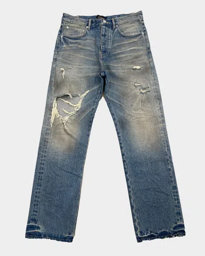 Purple Men's P011 Distressed Knee Blowout Straight Jeans