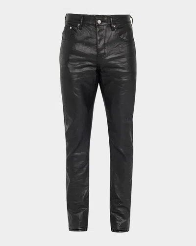 Purple Men's Patent Film Coated Skinny Jeans