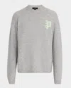 Purple Men's Relaxed Fit Monogram Sweater In Gray